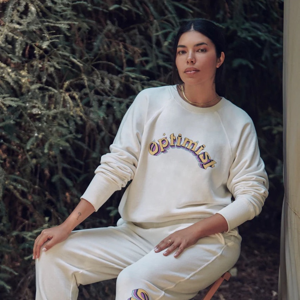 Spiritual Gangster Optimist Bridget Cotton Raglan Sleeve Top